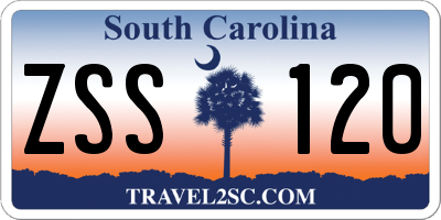 SC license plate ZSS120