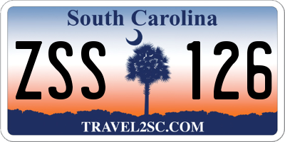 SC license plate ZSS126