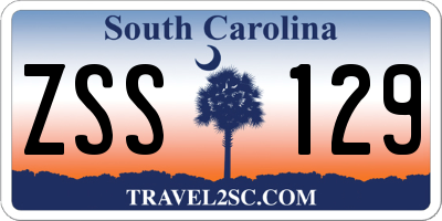 SC license plate ZSS129