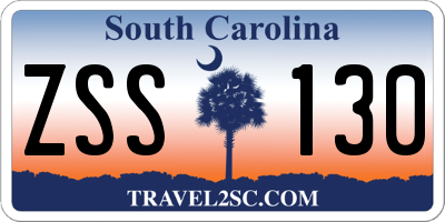 SC license plate ZSS130