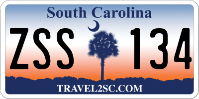 SC license plate ZSS134