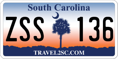 SC license plate ZSS136