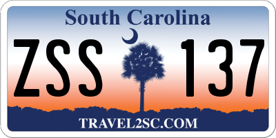 SC license plate ZSS137