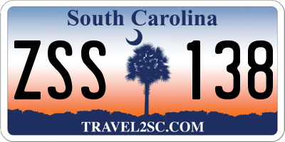 SC license plate ZSS138