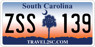SC license plate ZSS139