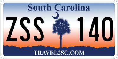 SC license plate ZSS140
