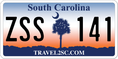 SC license plate ZSS141