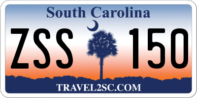 SC license plate ZSS150
