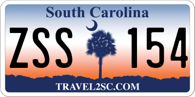 SC license plate ZSS154