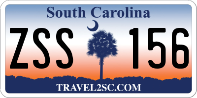 SC license plate ZSS156