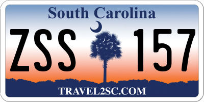 SC license plate ZSS157