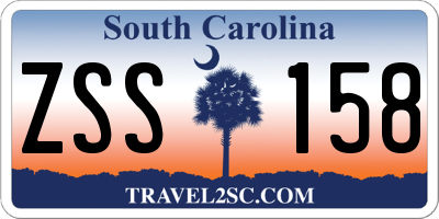 SC license plate ZSS158