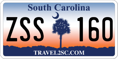 SC license plate ZSS160