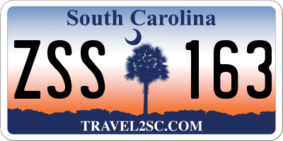 SC license plate ZSS163