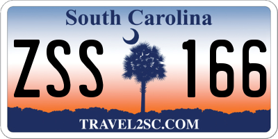 SC license plate ZSS166