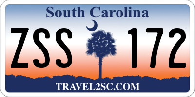 SC license plate ZSS172