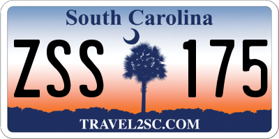 SC license plate ZSS175