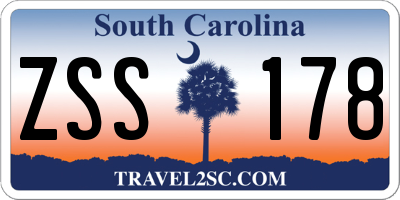 SC license plate ZSS178