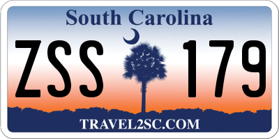 SC license plate ZSS179