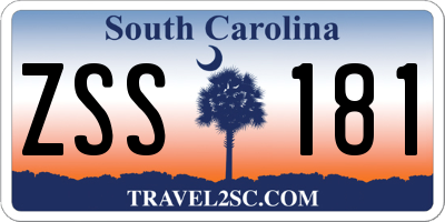 SC license plate ZSS181
