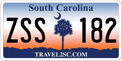 SC license plate ZSS182