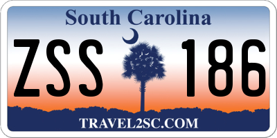 SC license plate ZSS186