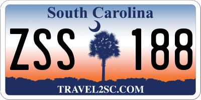 SC license plate ZSS188