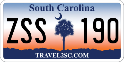 SC license plate ZSS190