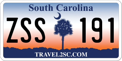 SC license plate ZSS191