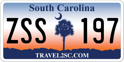 SC license plate ZSS197