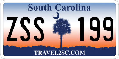 SC license plate ZSS199