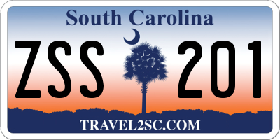 SC license plate ZSS201