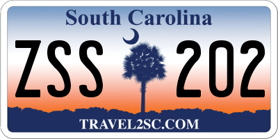 SC license plate ZSS202