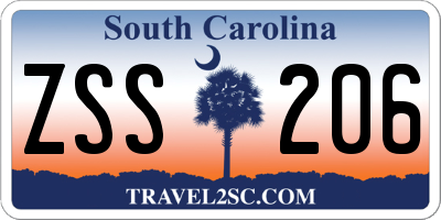 SC license plate ZSS206