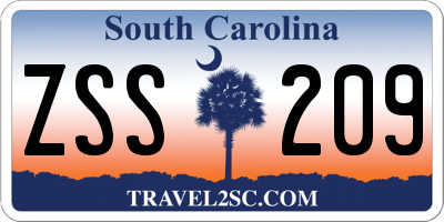 SC license plate ZSS209