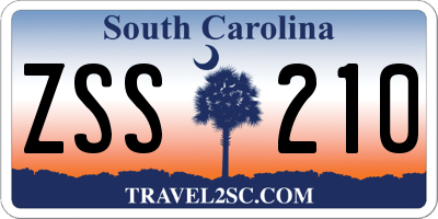 SC license plate ZSS210