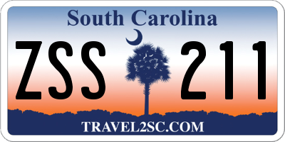 SC license plate ZSS211