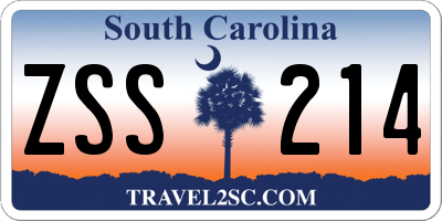SC license plate ZSS214