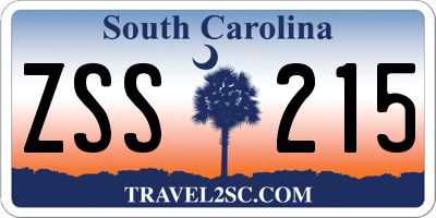 SC license plate ZSS215