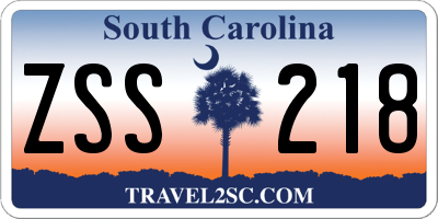 SC license plate ZSS218