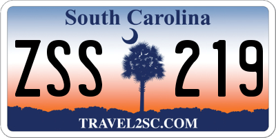 SC license plate ZSS219