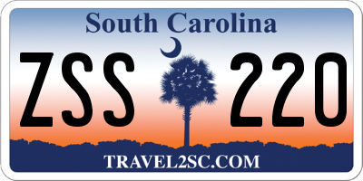 SC license plate ZSS220