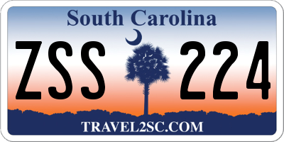 SC license plate ZSS224