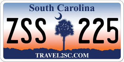 SC license plate ZSS225