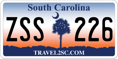 SC license plate ZSS226