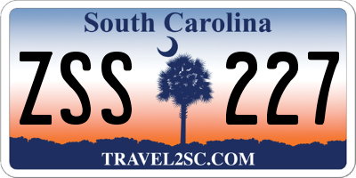 SC license plate ZSS227
