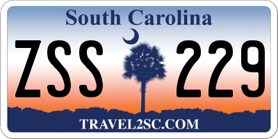 SC license plate ZSS229
