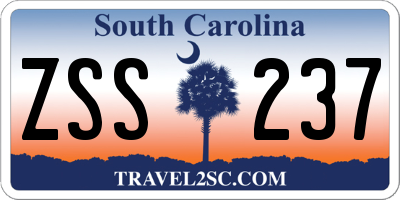 SC license plate ZSS237