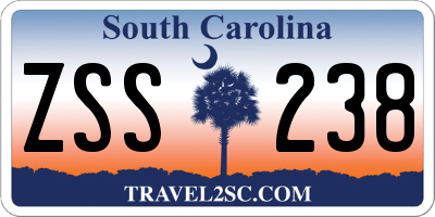 SC license plate ZSS238