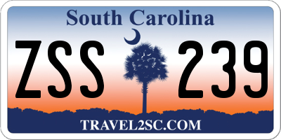 SC license plate ZSS239